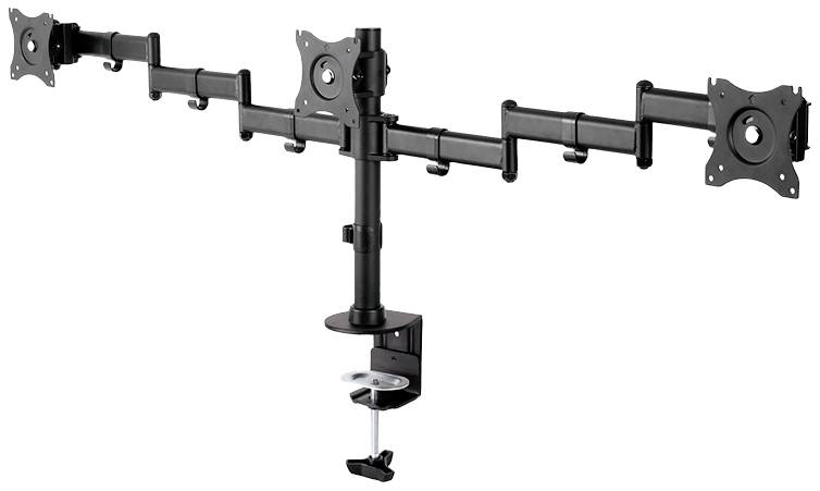 Neomounts NM-D135D3BLACK 3fach Monitor-Tischhalterung 25,4 cm (10") - 68,6 cm (27") Neigbar, Schwenkbar Schwarz