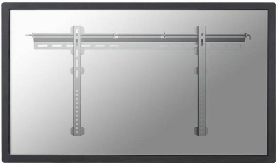 Flacher TV an Wandhalterung montiert, Rückansicht. Zeigt die Halterung mit Querträger und vertikalen Stützen.