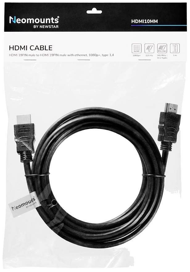 Neomounts HDMI Anschlusskabel HDMI-A Stecker 3.00m HDMI10MM HDMI-Kabel