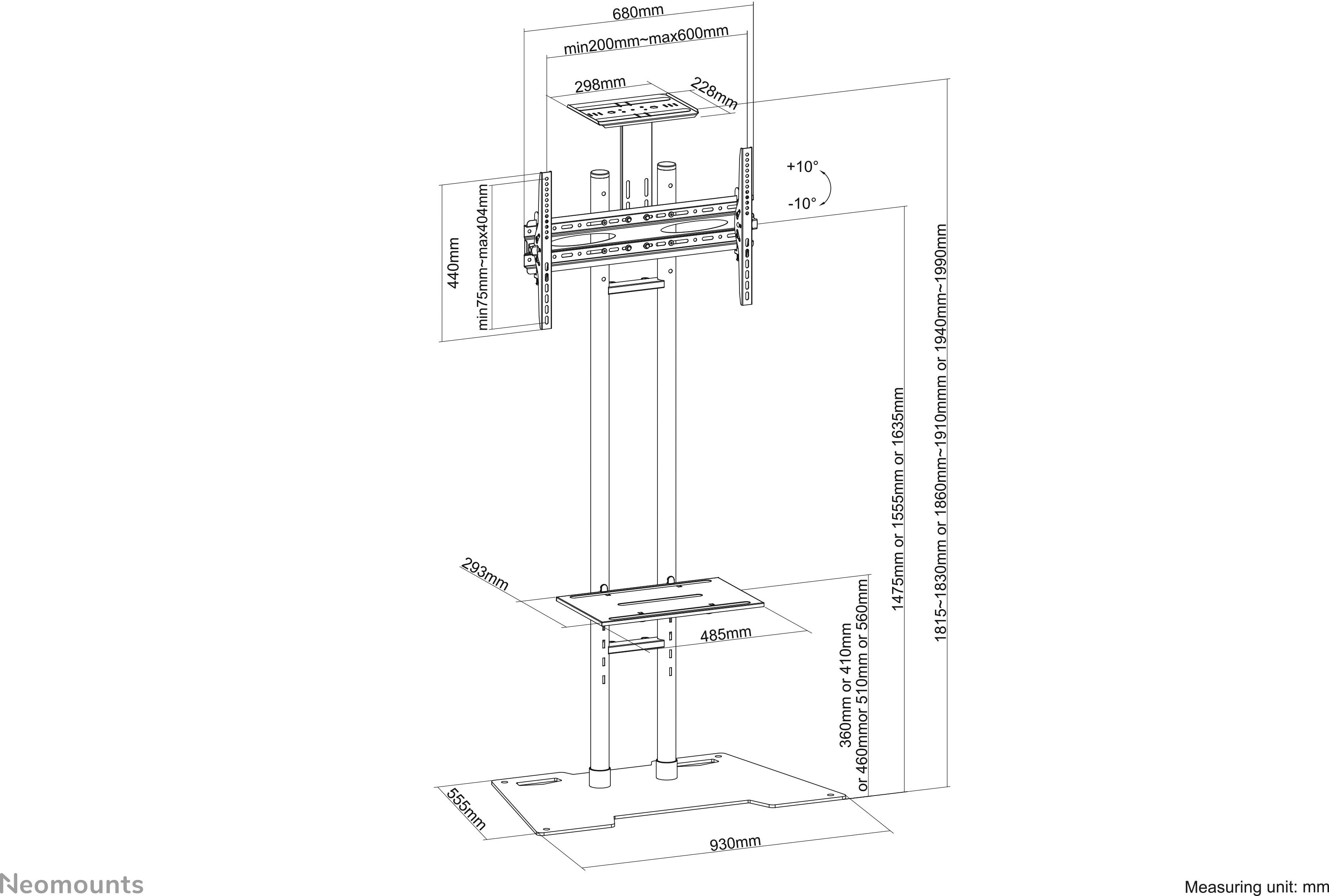 Neomounts PLASMA-M1700ES TV-Wandhalterung 81,3 cm (32") - 137,2 cm (54") Schwenkbar