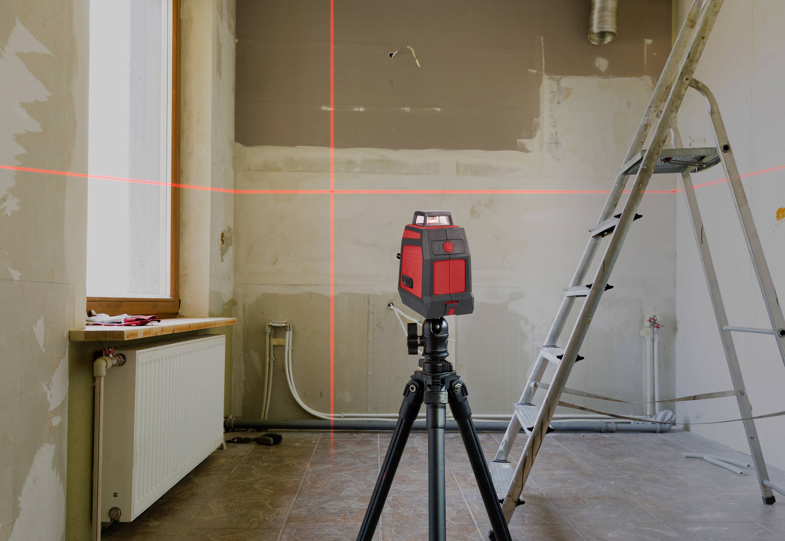 TOOLCRAFT CL18-360 Kreuzlinienlaser selbstnivellierend, inkl. Tasche, inkl. 360° Laser Reichweite (max.): 18m