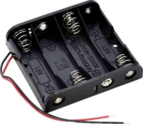 Takachi SN34 Batteriehalter 4x Mignon (AA) Kabel (L x B x H) 61.9 x 57.2 x 15mm