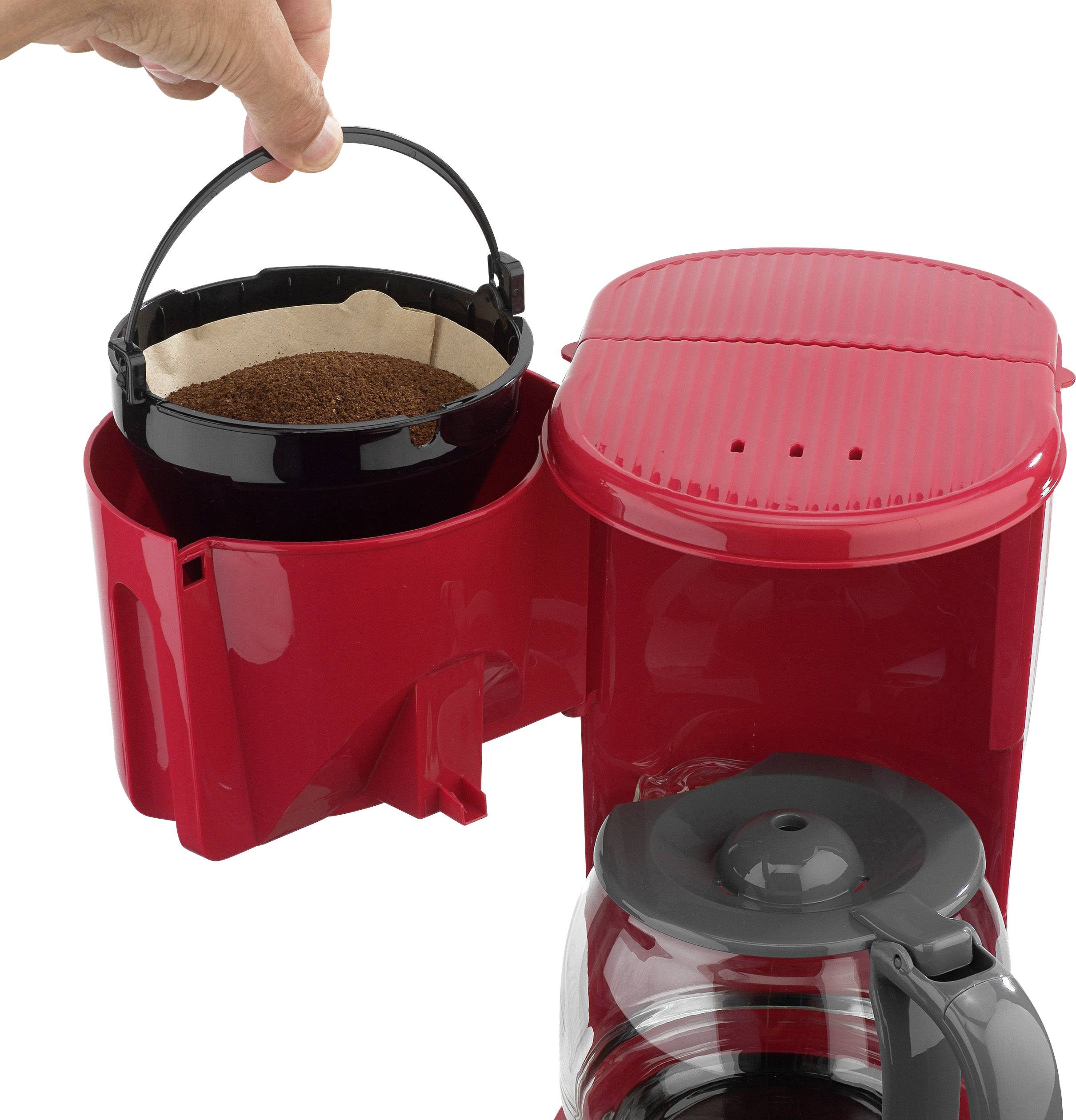 EFBE Schott SC KA 1080.1 ROT Kaffeemaschine Rot Fassungsvermögen Tassen=12 Glaskanne, Warmhaltefunktion