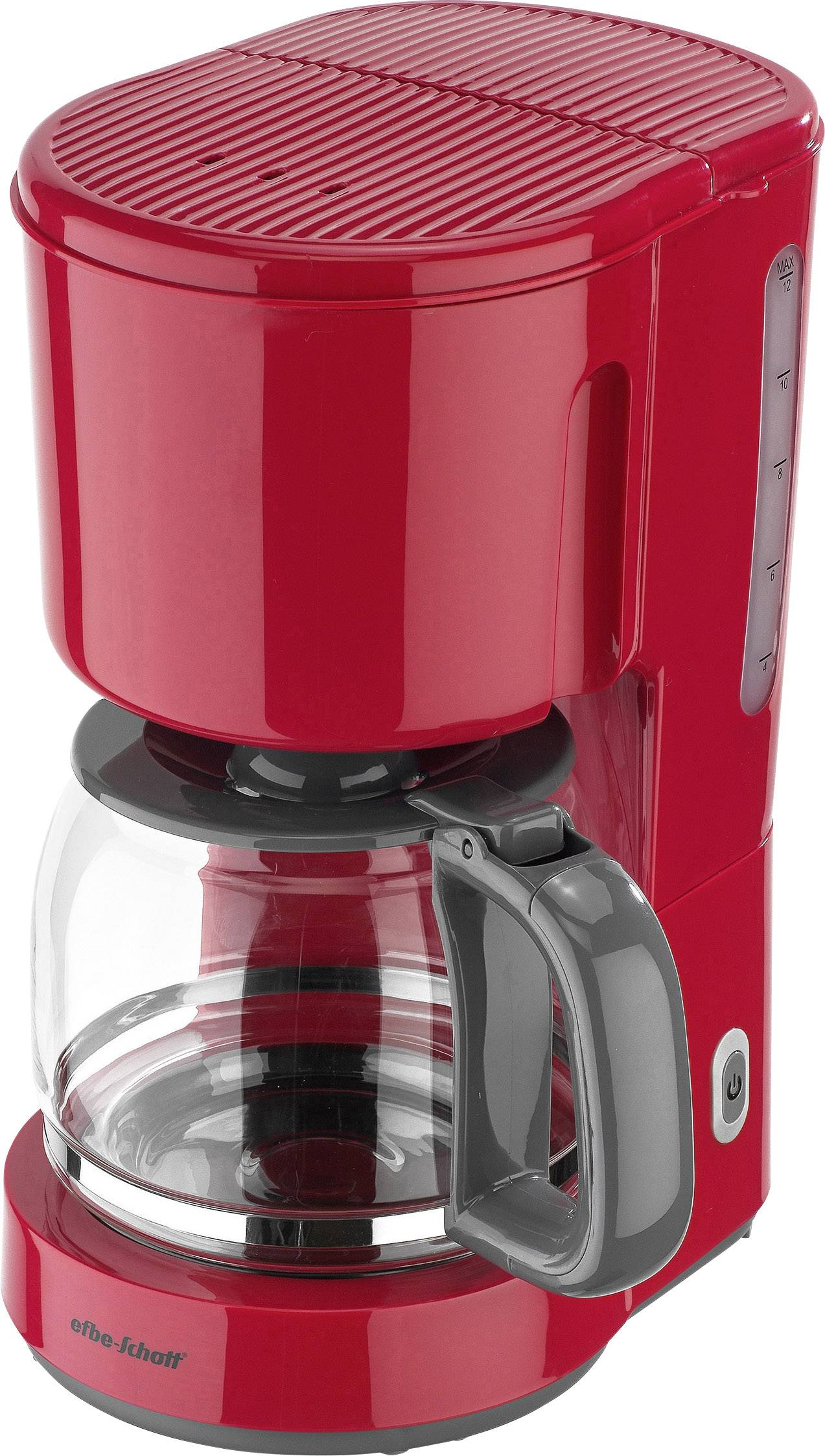 EFBE Schott SC KA 1080.1 ROT Kaffeemaschine Rot Fassungsvermögen Tassen=12 Glaskanne, Warmhaltefunktion