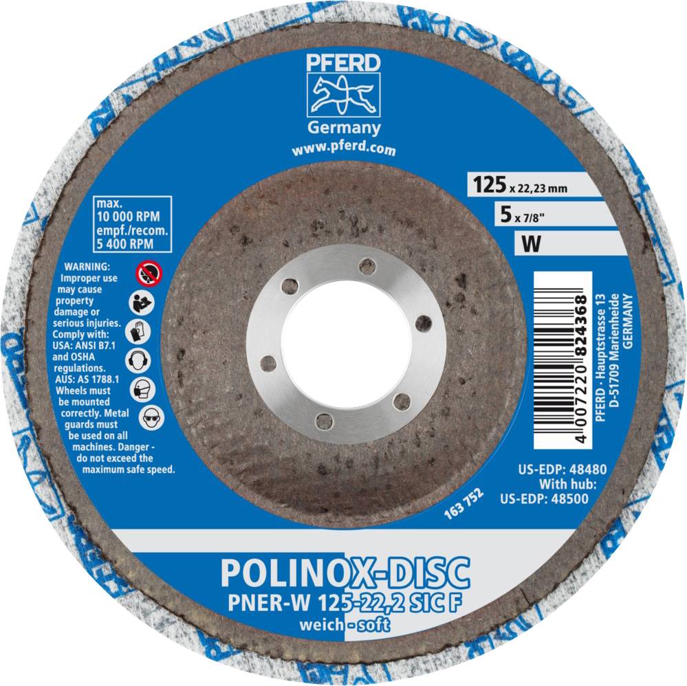 PFERD 44690733 POLINOX-Kompaktschleif-Disc DISC PNER-W 125-22,2 SiC F 125 mm 5 St.