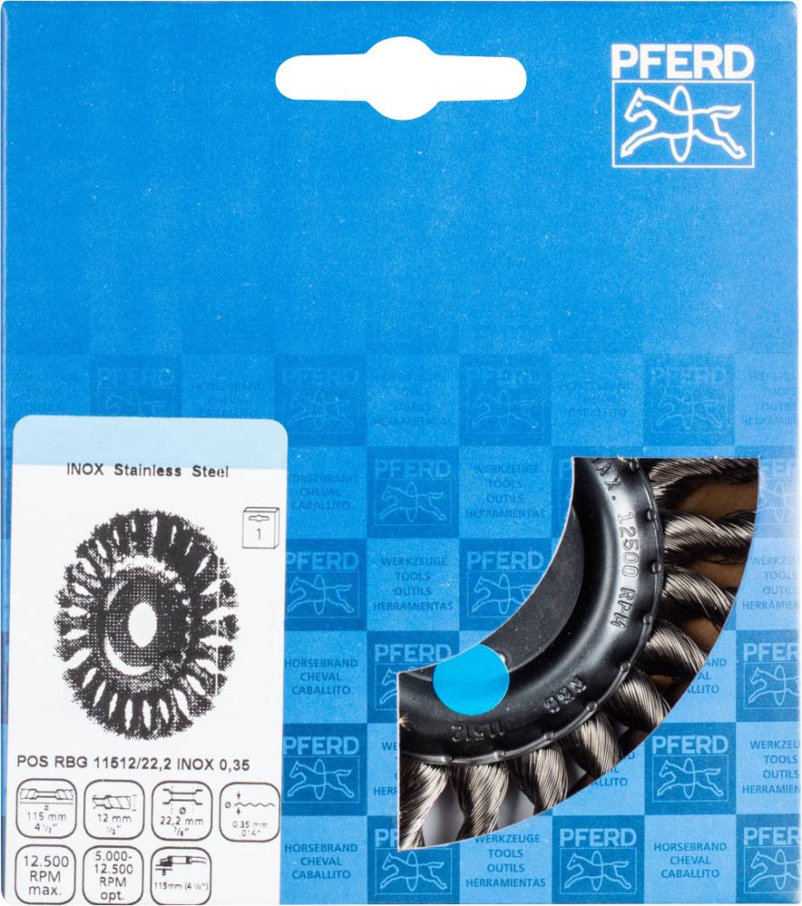 PFERD Rundbürste, gezopft POS RBG 11512/22,2 INOX 0,35 43312003 1St.