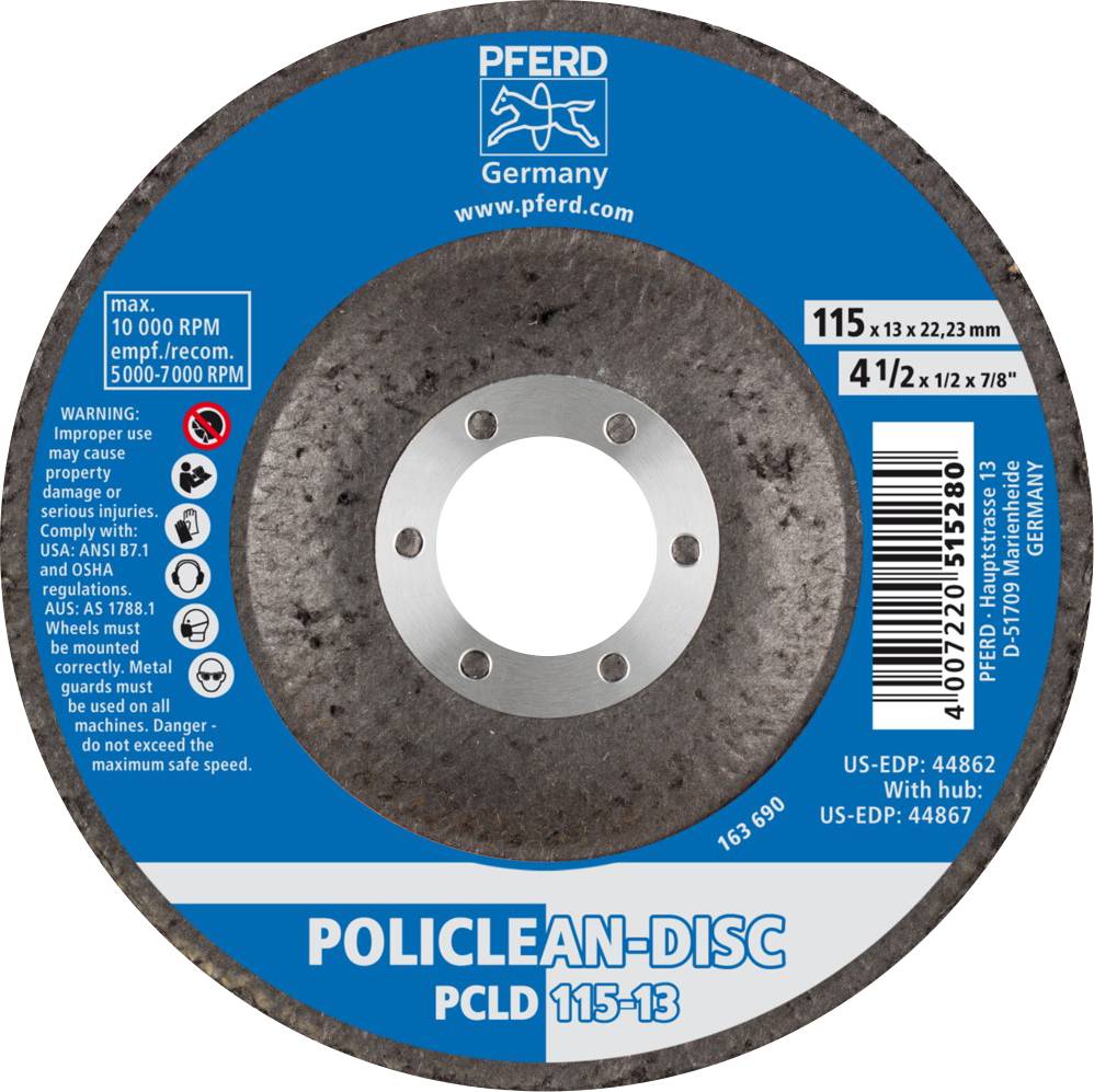 PFERD TOOLS 44692715 POLICLEAN-Disc PCLD 115-13 115mm 5St.