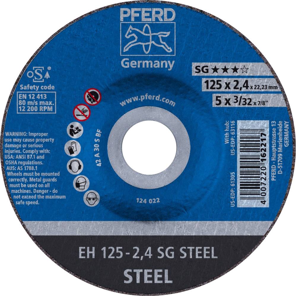 PFERD TOOLS SG STEEL 61320222 Trennscheibe gekröpft 125 mm 25 St.