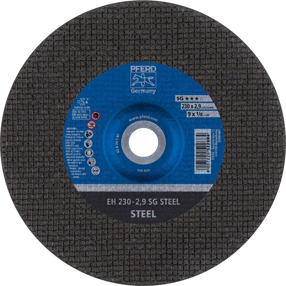 Trennscheibe SG STEEL D230mm x2,9mm gekr.STA Bohr.22,23mm PFERD