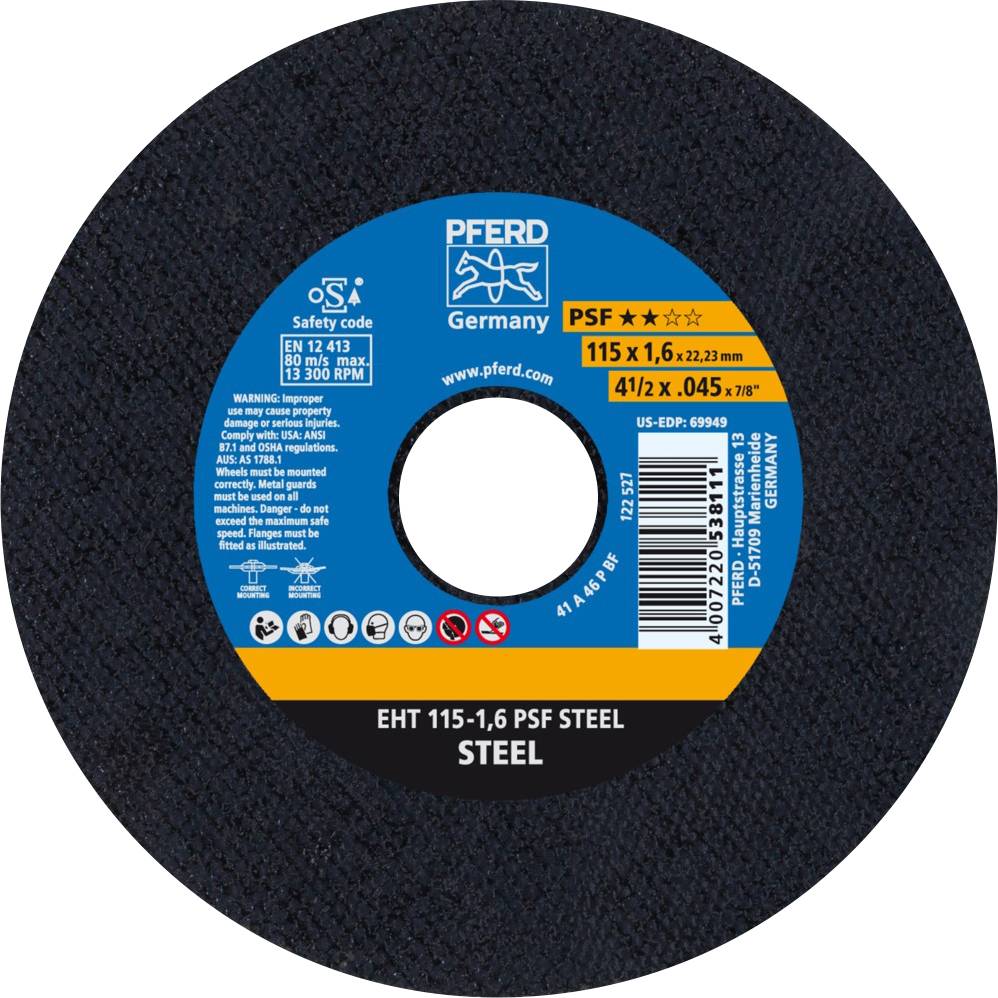 PFERD TOOLS PSF STEEL 61730021 Trennscheibe gerade 115 mm 25 St. Stahl