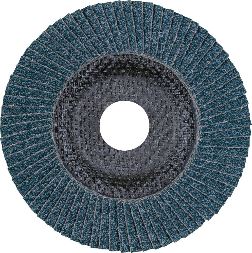 Ein Schleifscheibe mit lamellenförmiger Anordnung, geeignet zum Schleifen und Polieren von Metalloberflächen.