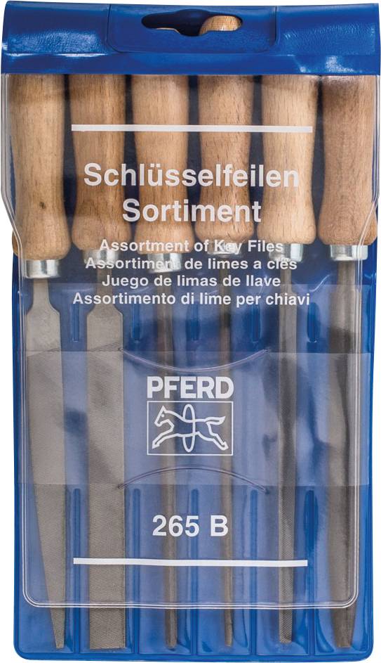 PFERD TOOLS 11706100 Schlüsselfeilen-Set Hieb 2 inkl. Feilenheften in Kunststofftasche Länge 100 mm