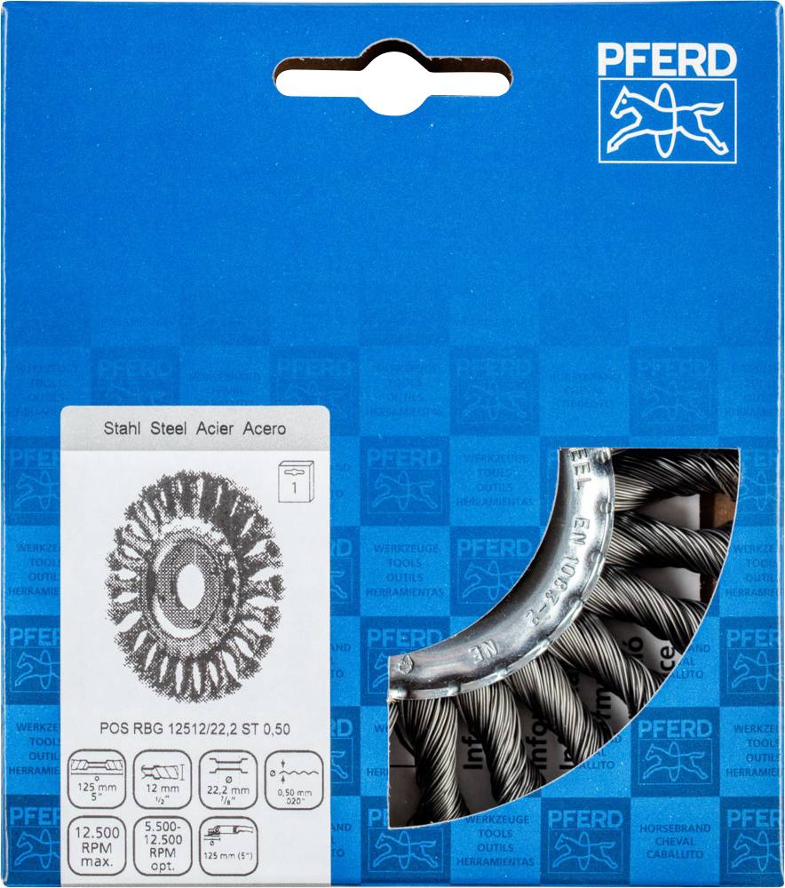 PFERD TOOLS Rundbürste, gezopft POS RBG 12512/22,2 ST 0,50 Rbg 43303005 1 St.