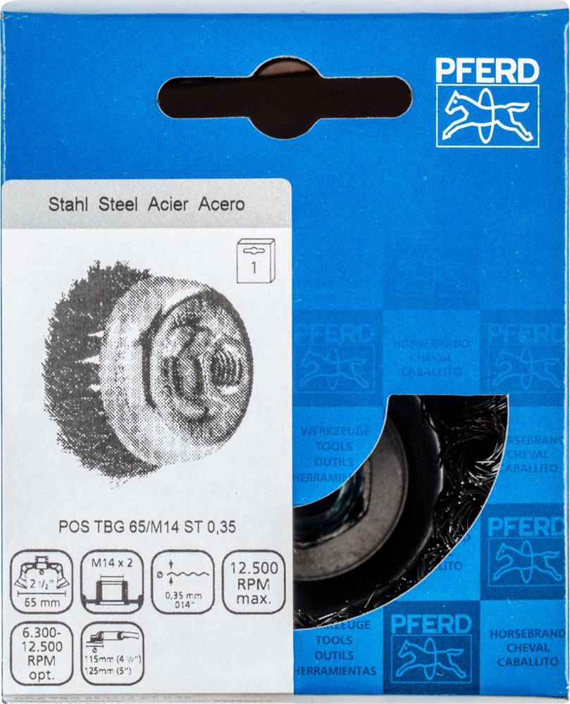 Topfbürste POS TBG ST D.65mm M14 Drahtstärke 0,35mm STA PFERD