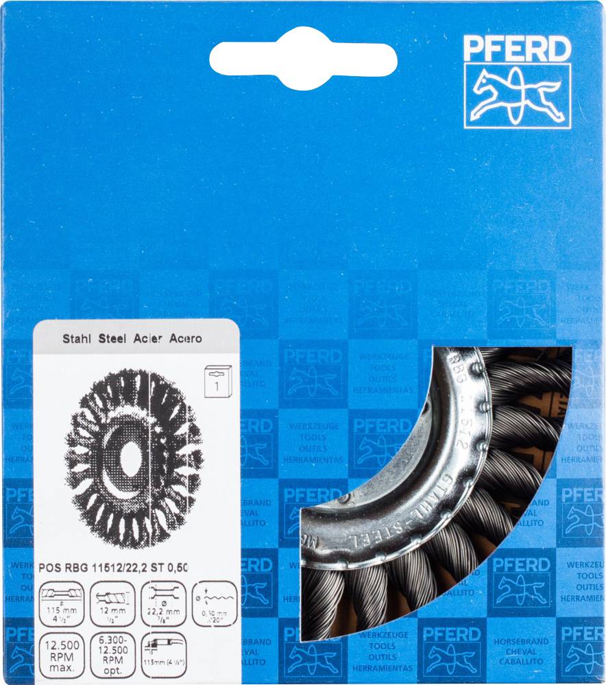 PFERD TOOLS Rundbürste, gezopft POS RBG 11512/22,2 ST 0,50 Rgb 43312001 1 St.