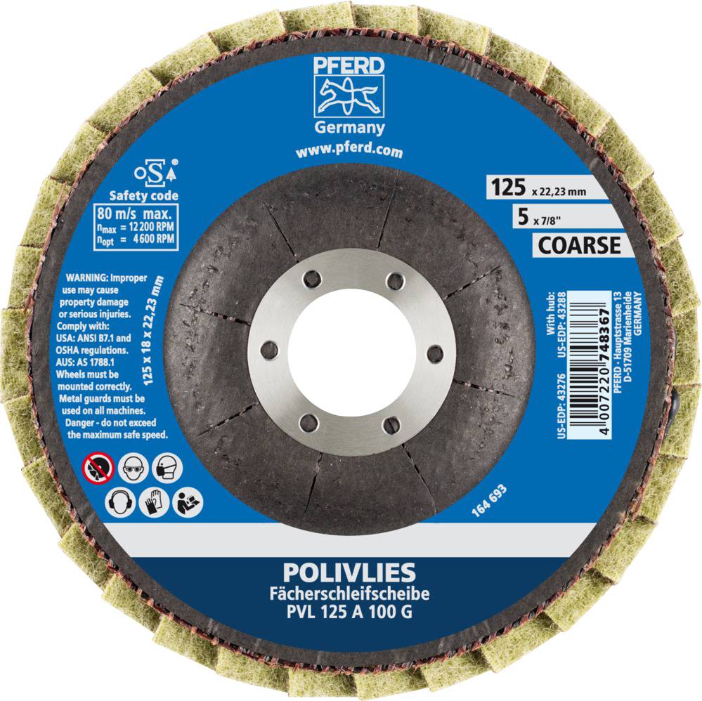 PFERD 44694111 Pvl Fächerschleifscheibe Durchmesser 125mm Bohrungs-Ø 22.23mm 5St.
