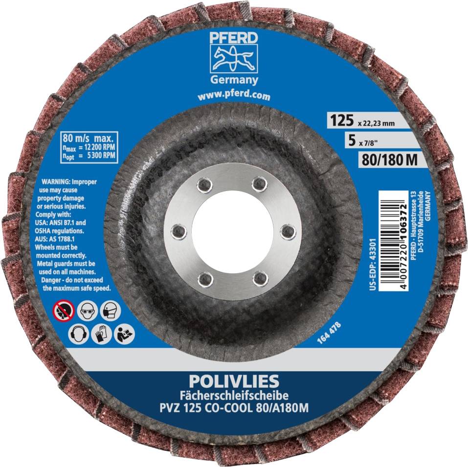 PFERD 44695112 Pvz Fächerschleifscheibe Durchmesser 125 mm Bohrungs-Ø 22.23 mm 5 St.