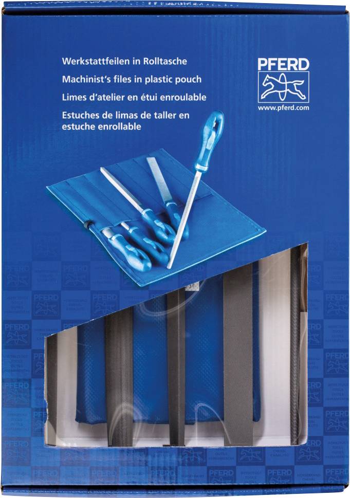 PFERD 11801542 Werkstattfeilen-Set Hieb 2 in PVC-Rolltasche inkl. Umkarton Länge 250 mm 1 St.