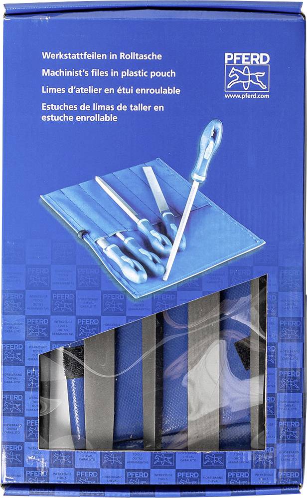 PFERD 11801543 Werkstattfeilen-Set Hieb 3 in PVC-Rolltasche inkl. Umkarton Länge 250mm 1St.