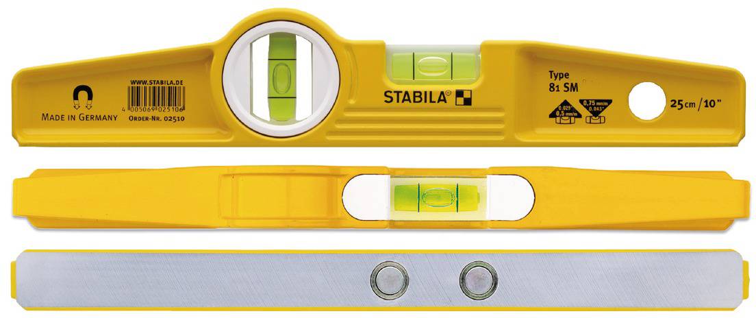 Stabila Type 81 SM Torpedo 2511 Torpedo-Wasserwaage mit Magnet 25cm