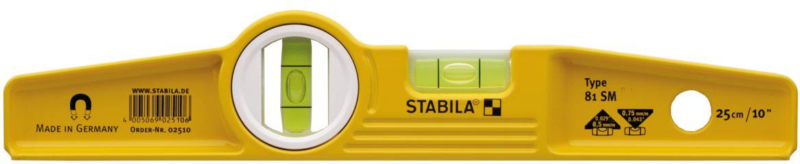 Stabila Type 81 SM Torpedo 2511 Torpedo-Wasserwaage mit Magnet 25cm