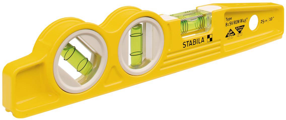 Stabila Type 81 SV REM W45 Torpedo 16672 Leichtmetall-Wasserwaage mit Magnet 25cm