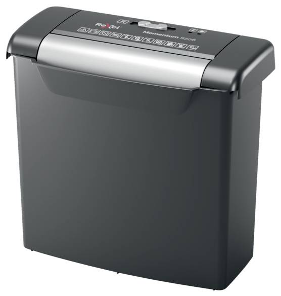 Rexel Momentum S206 Aktenvernichter 6 Blatt Streifenschnitt 6 mm P-2 9 l Vernichtet auch Heftklamme