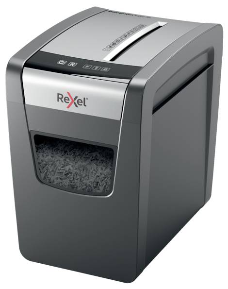 Rexel Momentum X410 Slim Aktenvernichter 10 Blatt Mikroschnitt 4 x 28 mm P-4 23 l Vernichtet auch Heftklammern, Büroklammern