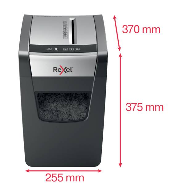Rexel Momentum X312 Slim Aktenvernichter 12 Blatt Partikelschnitt 5 x 42 mm P-3 23 l Vernichtet auch Heftklammern, Büroklammern