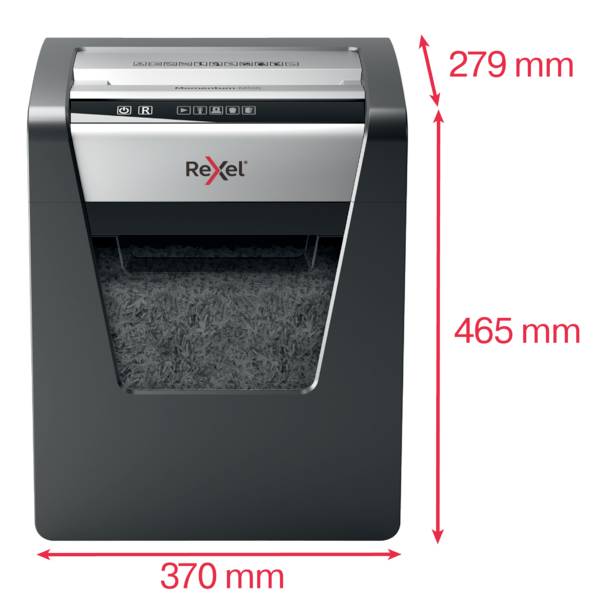 Rexel Momentum M510 Aktenvernichter 10 Blatt Mikroschnitt 2 x 15 mm P-5 23 l Vernichtet auch Heftklammern, Büroklammern