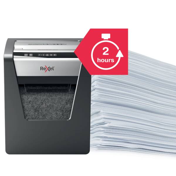 Rexel Momentum M510 Aktenvernichter 10 Blatt Mikroschnitt 2 x 15 mm P-5 23 l Vernichtet auch Heftklammern, Büroklammern