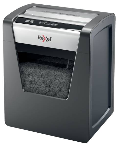 Rexel Momentum M510 Aktenvernichter 10 Blatt Mikroschnitt 2 x 15 mm P-5 23 l Vernichtet auch Heftklammern, Büroklammern