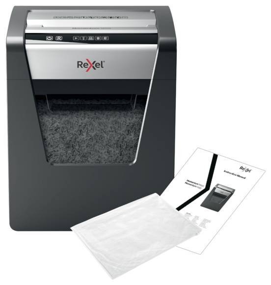 Rexel Momentum M510 Aktenvernichter 10 Blatt Mikroschnitt 2 x 15mm P-5 23l Vernichtet auch Heftklammern, Büroklammern