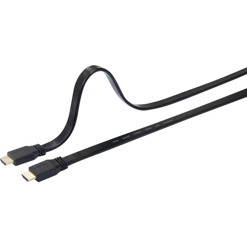 SpeaKa Professional HDMI Anschlusskabel HDMI-A Stecker, HDMI-A Stecker 5.00m Schwarz SP-7541956 Audio Return Channel, vergoldete