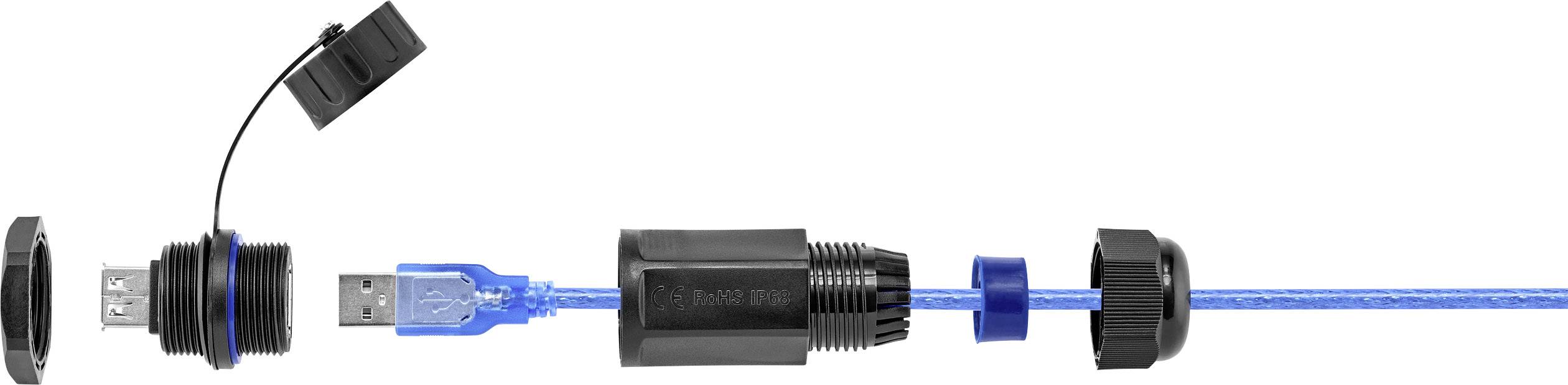 Renkforce USB 2.0 Verlängerungskabel [1x USB 2.0 Stecker A - 1x USB 2.0 Buchse A] Wasserdicht, vergoldete Steckkontakte