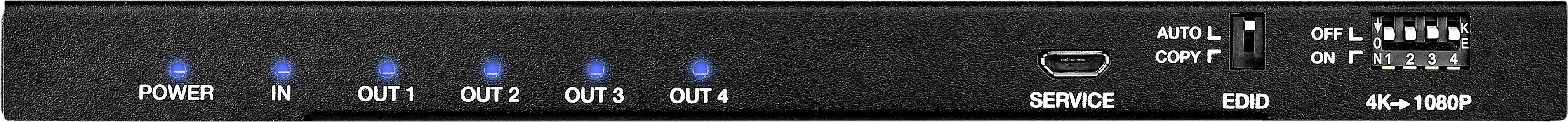 SpeaKa Professional 4 Port HDMI-Splitter mit eingebautem Konverter 4096 x 2160 Pixel Schwarz
