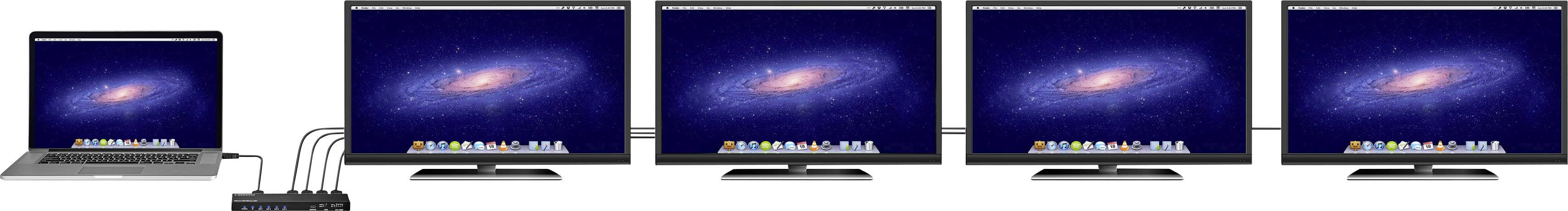 SpeaKa Professional 4 Port HDMI-Splitter mit eingebautem Konverter 4096 x 2160 Pixel Schwarz