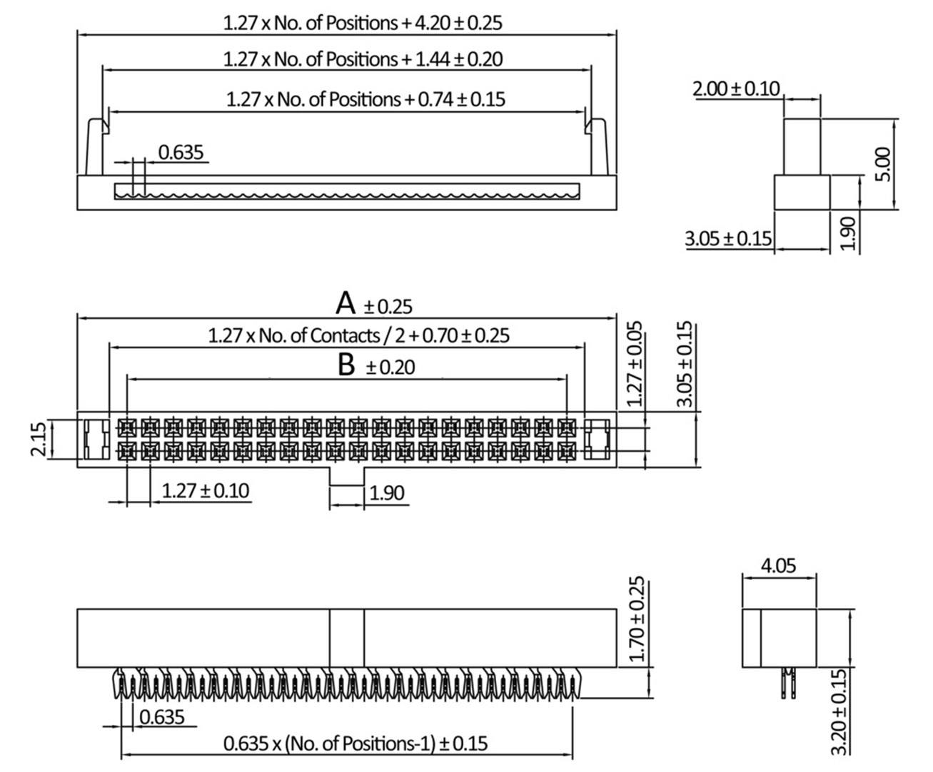 Econ connect PC34G1Pfosten-Steckverbinder Rastermaß: 1.27mm Polzahl Gesamt: 34 Anzahl Reihen: 2 Tray