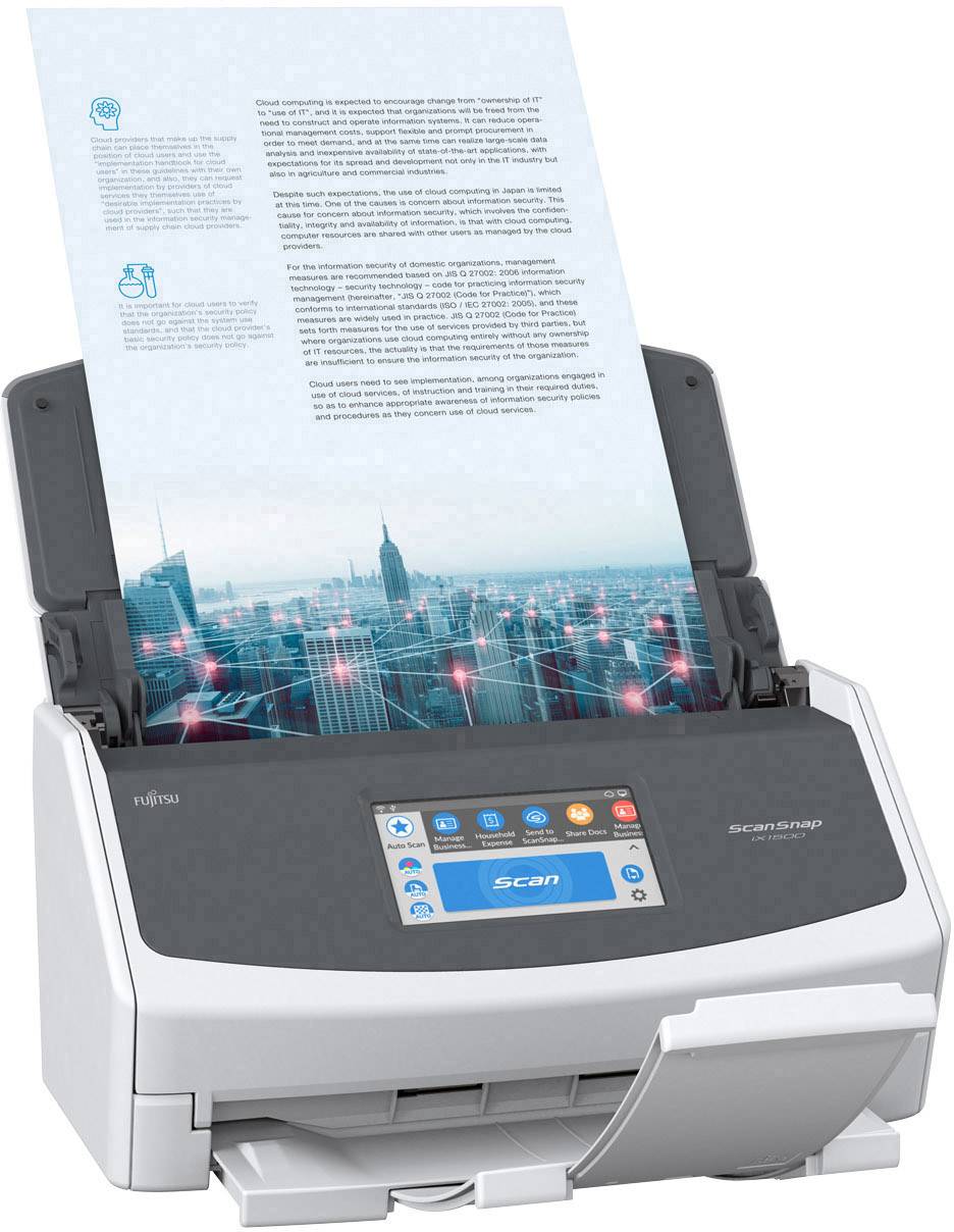 Fujitsu ScanSnap iX1500 Duplex-Dokumentenscanner A4 600 x 600 dpi 30 Seiten/min, 60 Bilder/min USB, WLAN 802.11 b/g/n
