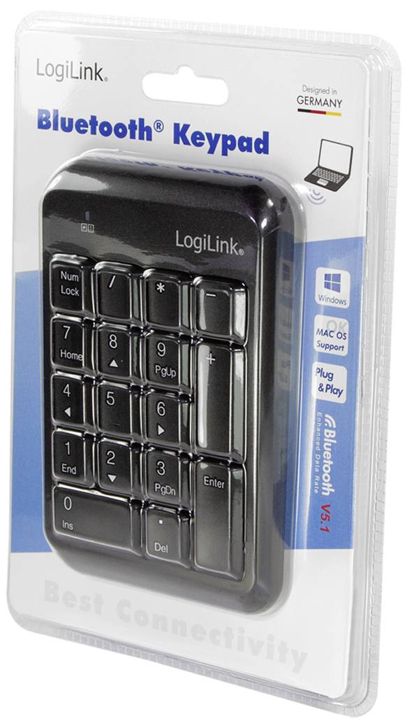 LogiLink ID0201 Bluetooth® Nummernblock Schwarz