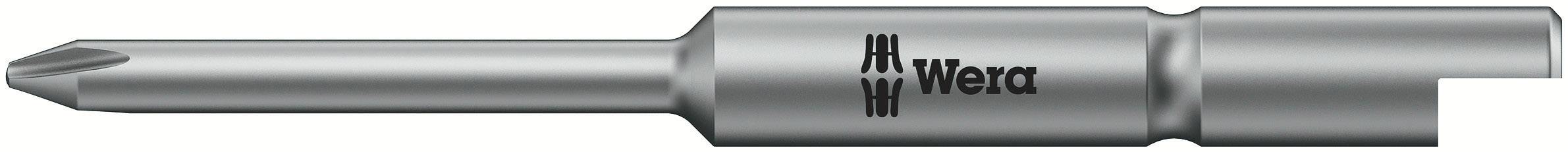 Schraubendreher-Bit mit Kreuzschlitzkopf von Wera, graues Metall, für präzises Schrauben mit elektrischen oder manuellen Werkzeugen.