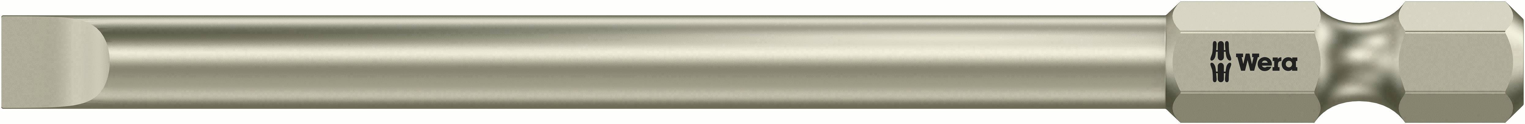 Ein langer, zylindrischer Metallstab mit dem aufgedruckten Logo 'Moore' auf der Oberfläche.