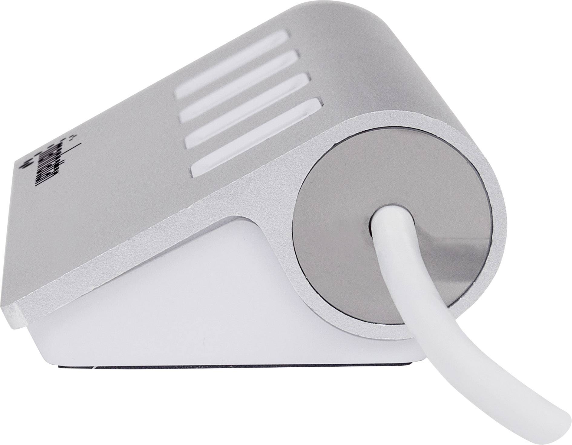 Manhattan 163767 4 Port USB 3.2 Gen 1-Hub (USB 3.0) mit Aluminiumgehäuse Weiß