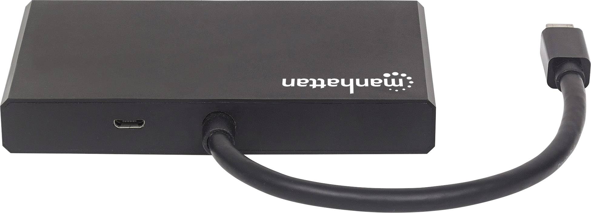 Manhattan 207744 4 Port DisplayPort-Splitter 1920 x 1080 Pixel Schwarz