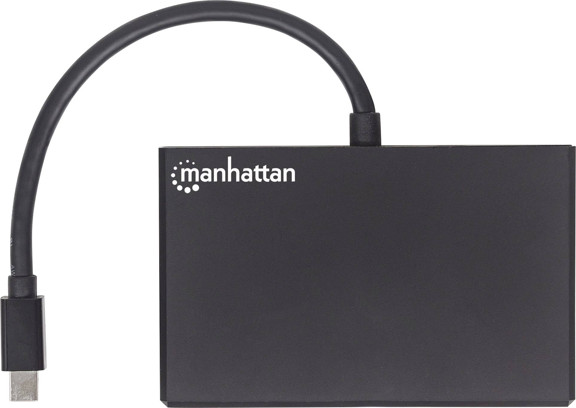Manhattan 207744 4 Port DisplayPort-Splitter 1920 x 1080 Pixel Schwarz