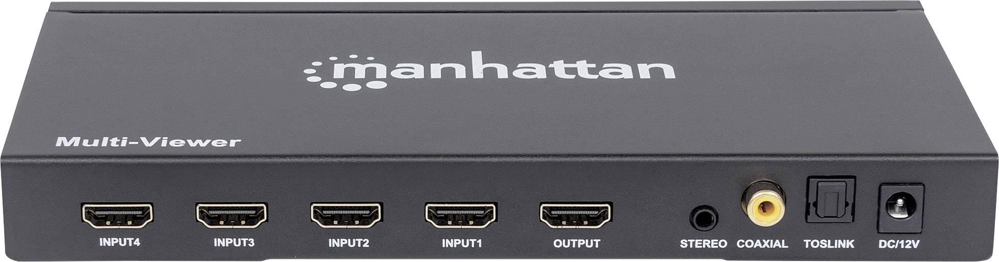 Manhattan 207881 4 Port HDMI-Switch mit Fernbedienung 1920 x 1080 Pixel