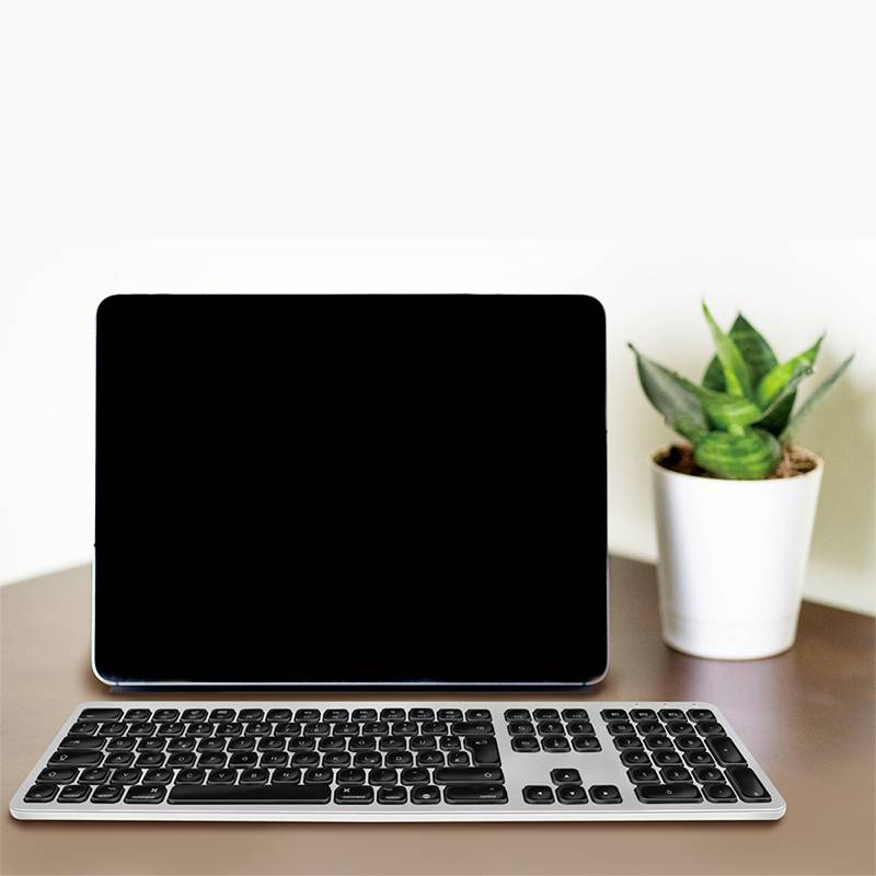 LogiLink ID0206 Bluetooth® Tastatur Deutsch, QWERTZ Silber Easy Switch 3 Geräte