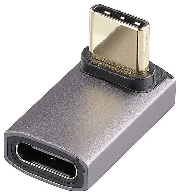 Ein USB-C-zu-HDMI-Adapter, zeigt die USB-C-Stecker und HDMI-Buchse, ermöglicht die Verbindung von Geräten mit HDMI-Anschlüssen.