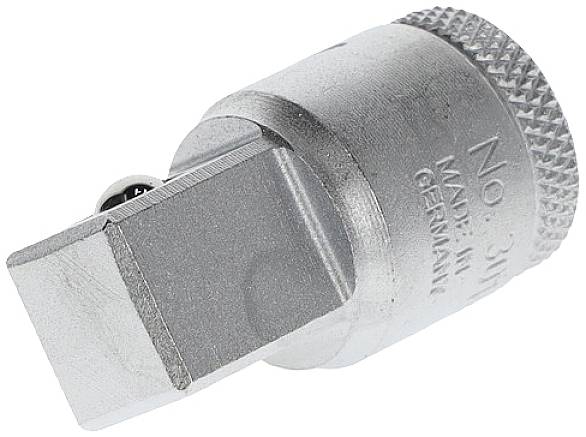 Metallsteckschlüssel mit geriffeltem Griff und der Aufschrift 'Made in Germany', geeignet für Steckvorgänge in der Feinmechanik.