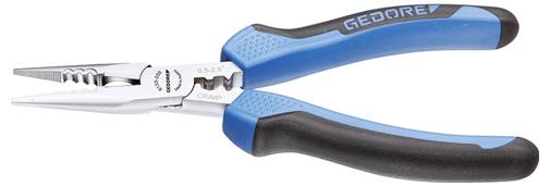 Spitzenzange mit blau- und schwarzem Griff und verjüngter Metallspitze, entworfen zum Greifen und Manipulieren kleiner Objekte in engen Räumen.